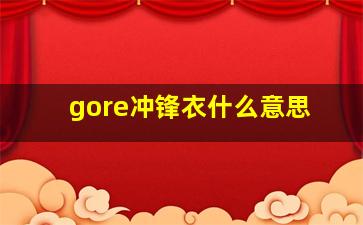 gore冲锋衣什么意思