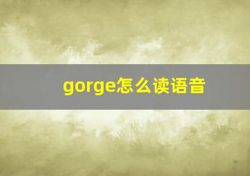 gorge怎么读语音