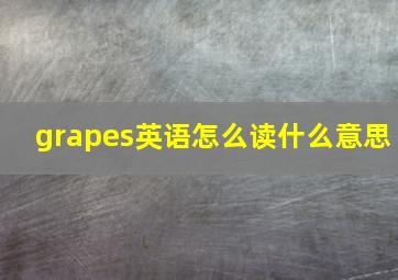 grapes英语怎么读什么意思