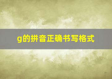 g的拼音正确书写格式