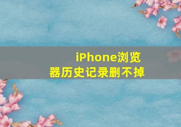 iPhone浏览器历史记录删不掉