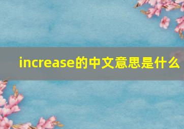 increase的中文意思是什么