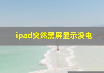 ipad突然黑屏显示没电