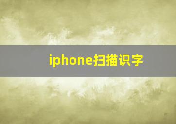 iphone扫描识字