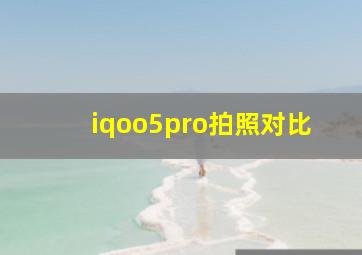 iqoo5pro拍照对比