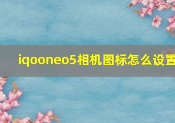 iqooneo5相机图标怎么设置