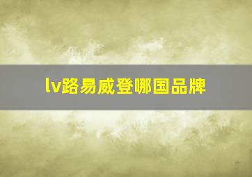 lv路易威登哪国品牌