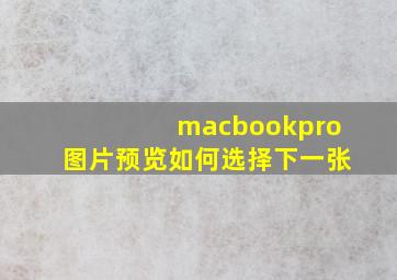 macbookpro图片预览如何选择下一张