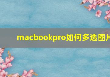 macbookpro如何多选图片