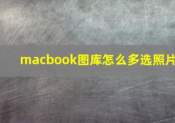 macbook图库怎么多选照片