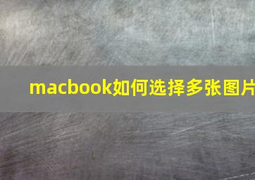 macbook如何选择多张图片