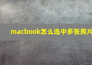 macbook怎么选中多张照片