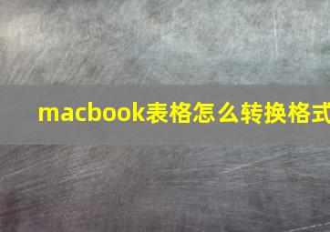 macbook表格怎么转换格式