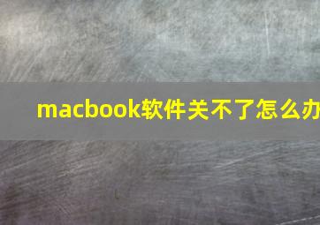 macbook软件关不了怎么办