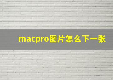 macpro图片怎么下一张