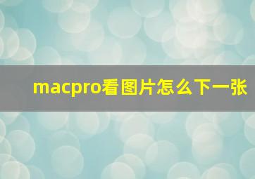 macpro看图片怎么下一张