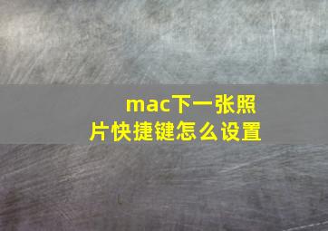 mac下一张照片快捷键怎么设置