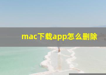 mac下载app怎么删除