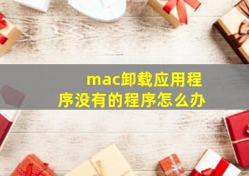 mac卸载应用程序没有的程序怎么办