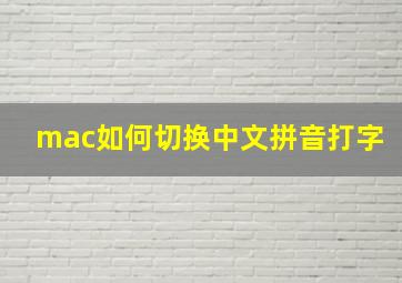 mac如何切换中文拼音打字