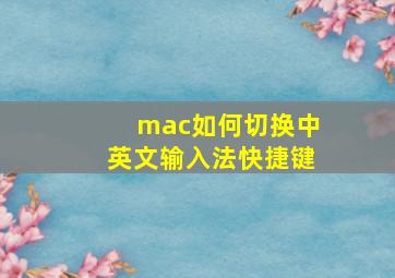 mac如何切换中英文输入法快捷键