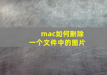 mac如何删除一个文件中的图片