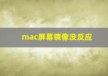 mac屏幕镜像没反应