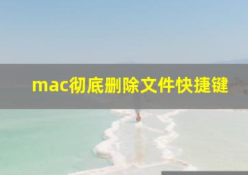 mac彻底删除文件快捷键