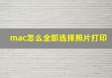 mac怎么全部选择照片打印