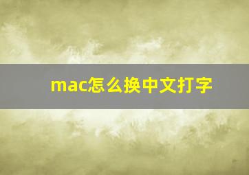 mac怎么换中文打字