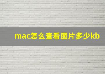 mac怎么查看图片多少kb