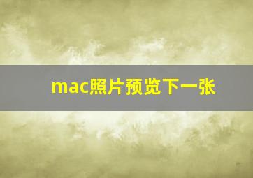 mac照片预览下一张