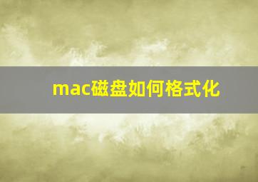 mac磁盘如何格式化