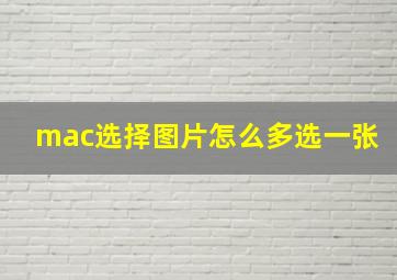 mac选择图片怎么多选一张