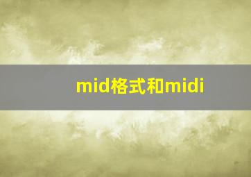 mid格式和midi