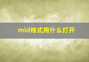 mid格式用什么打开