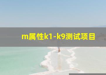 m属性k1-k9测试项目