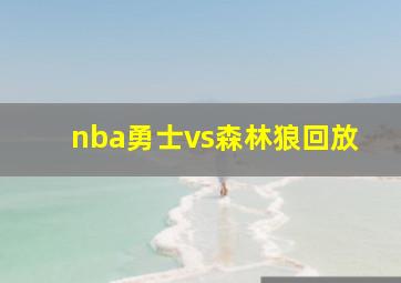 nba勇士vs森林狼回放