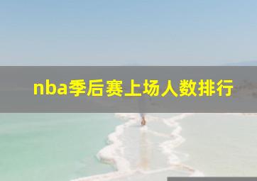 nba季后赛上场人数排行