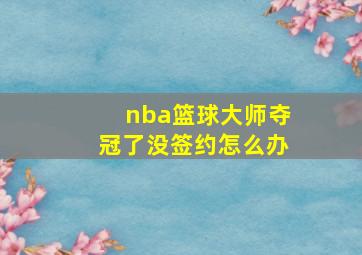 nba篮球大师夺冠了没签约怎么办