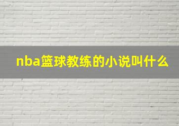 nba篮球教练的小说叫什么