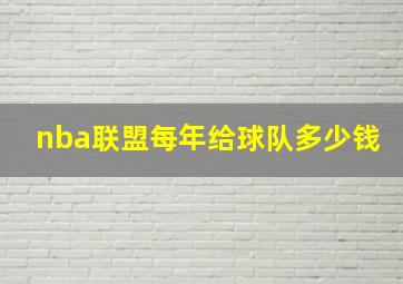 nba联盟每年给球队多少钱