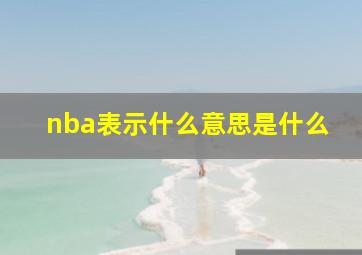 nba表示什么意思是什么