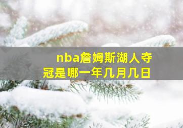 nba詹姆斯湖人夺冠是哪一年几月几日