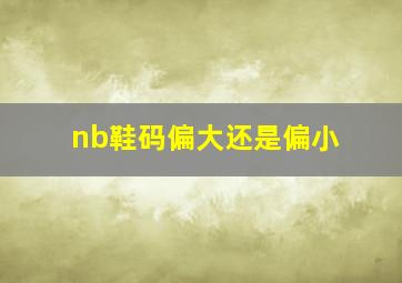 nb鞋码偏大还是偏小