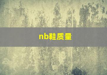 nb鞋质量