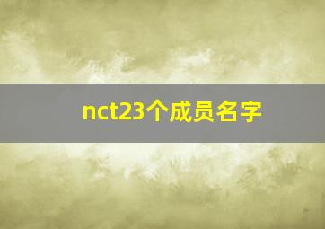 nct23个成员名字