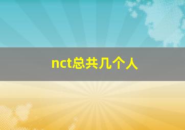 nct总共几个人