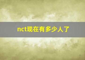 nct现在有多少人了