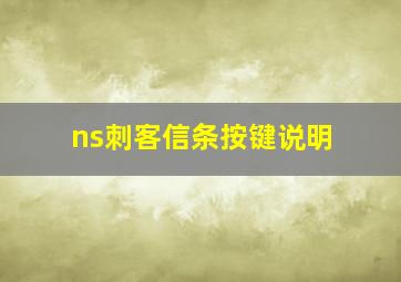 ns刺客信条按键说明